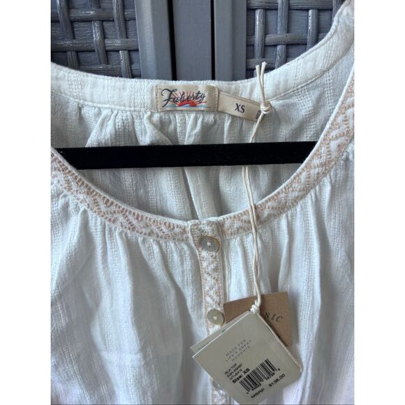 NWT Faherty Isla Egret top XS, $178 A20 - Picture 4 of 10